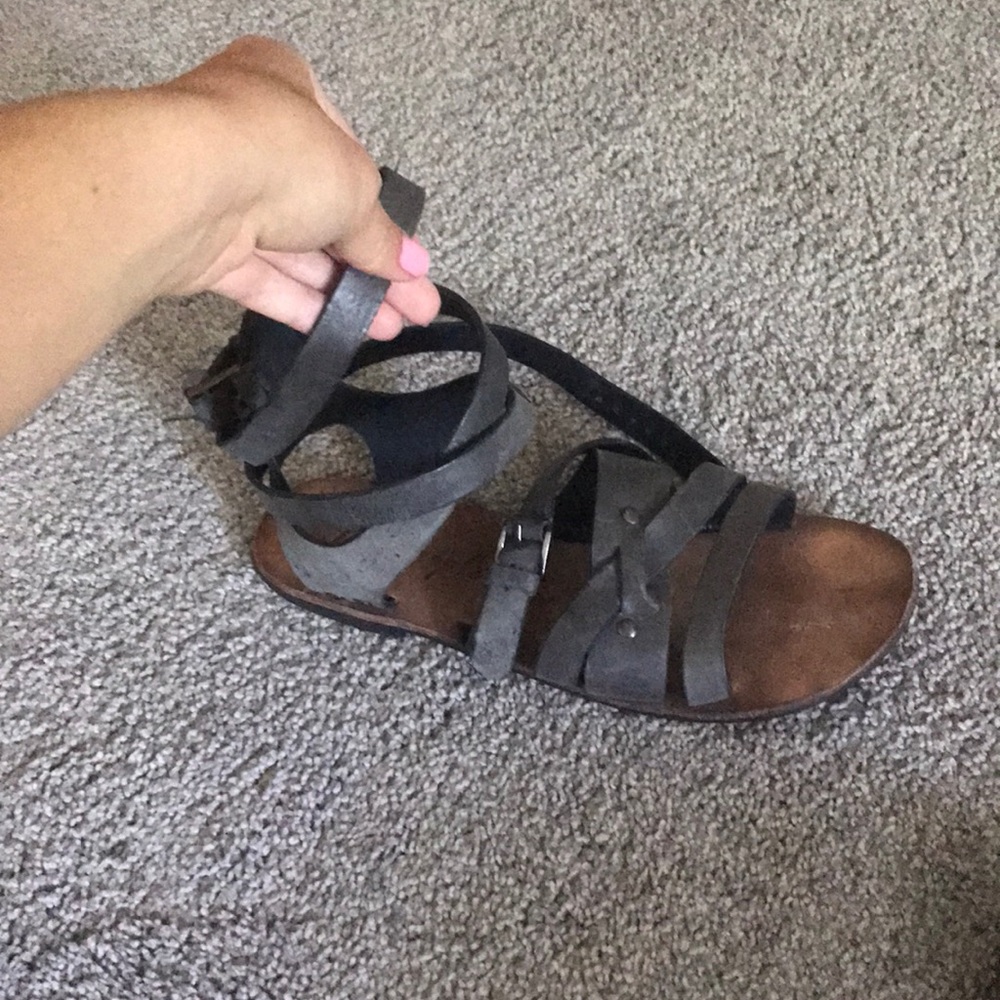 Free people distressed black sandals